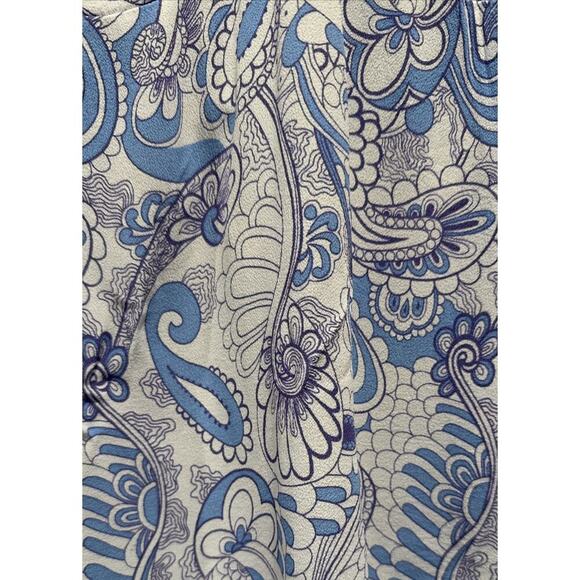LUCY LOVE Size Medium Blue White Paisley Print Open Tie Back Y2K Look Retro Boho - Picture 6 of 9